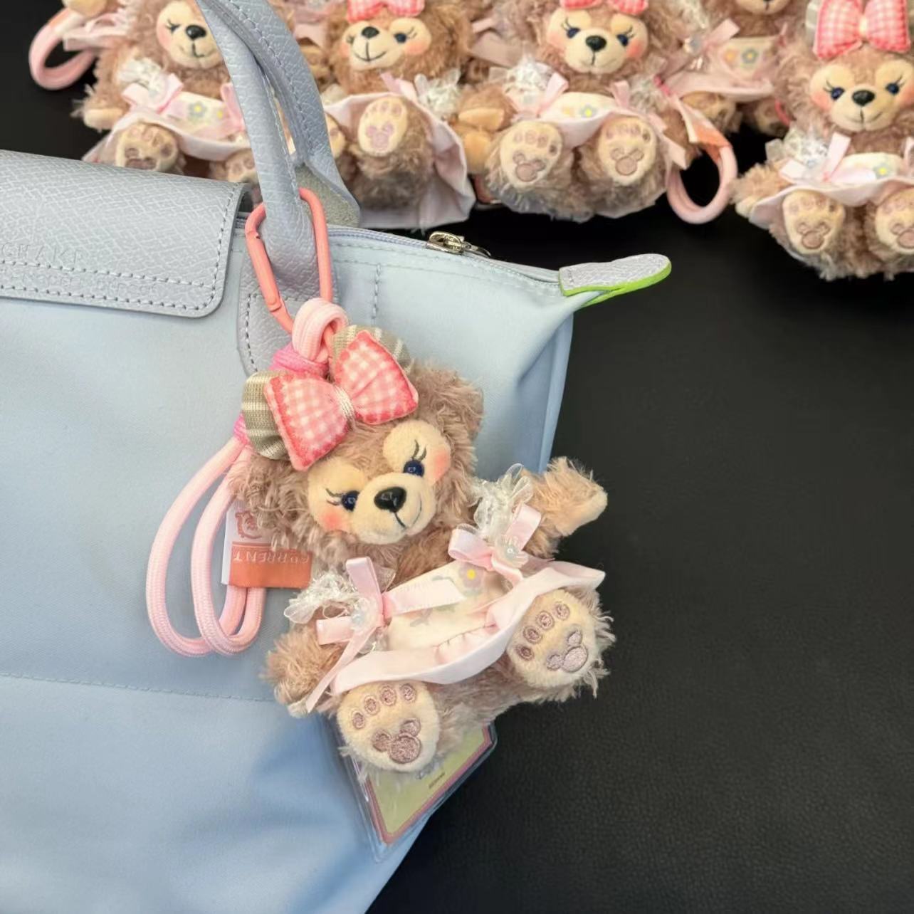 Rose Bear Plush Keychain with Cute Skirt and Bow