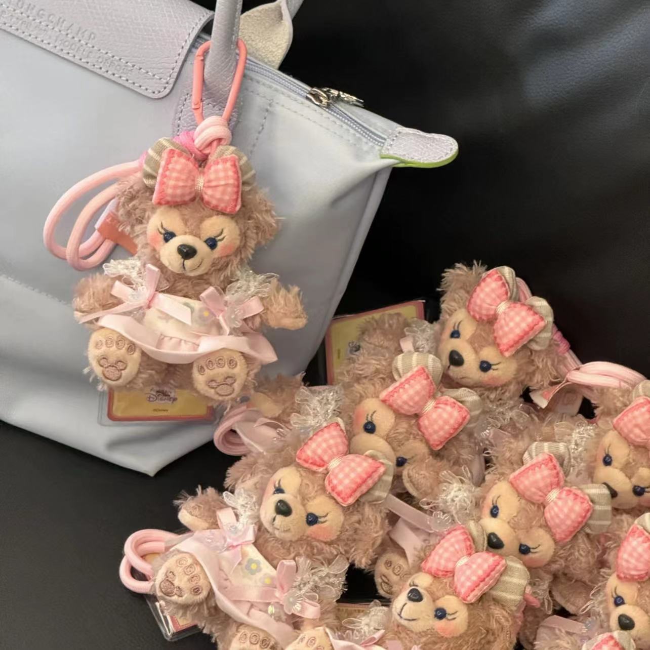 Rose Bear Plush Keychain with Cute Skirt and Bow