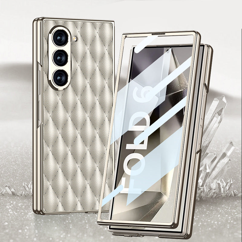 Luxury Electroplated Leather Case For Galaxy Z Fold 6