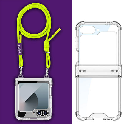 Adjustable Lanyard Transparent Case For Galaxy Z Flip 6