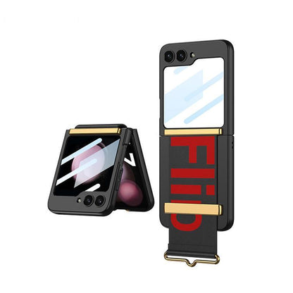 Alphabet Wristband Folding Screen Case For Galaxy Z Flip Series