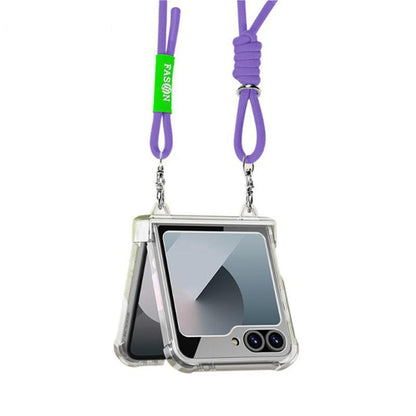 Adjustable Lanyard Transparent Case For Galaxy Z Flip 6