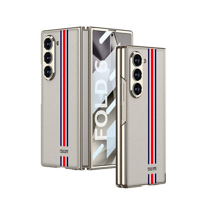 Folding Screen Electroplated Leather Case For Galaxy Z Fold Series