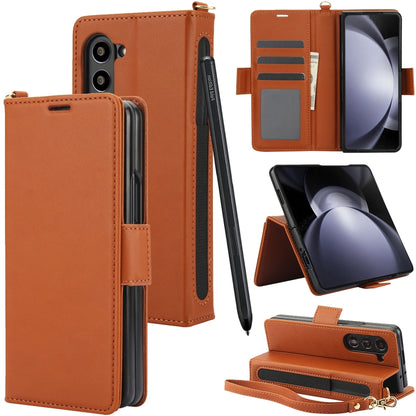 Side Buckle Leather Phone Case, For Samsung Galaxy Fold6 5G, For Samsung Galaxy Fold5 5G, For Samsung Galaxy Fold4 5G