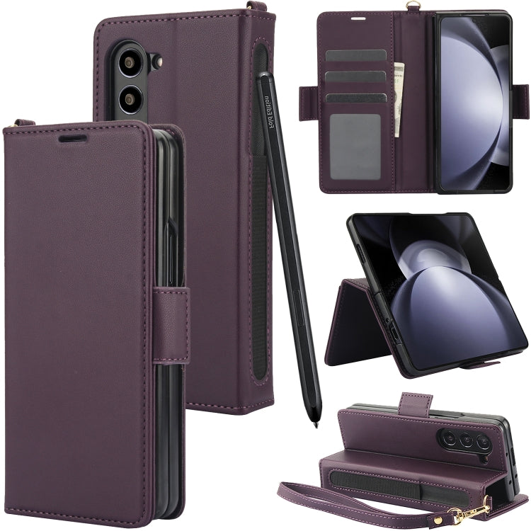 Side Buckle Leather Phone Case, For Samsung Galaxy Fold6 5G, For Samsung Galaxy Fold5 5G, For Samsung Galaxy Fold4 5G