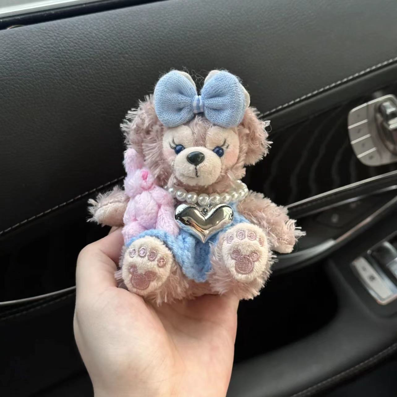 Rose Bear Plush Keychain with Cute Skirt and Bow