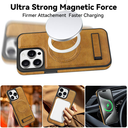 iPhone Magsafe Series | Retro Leather Case with Stand