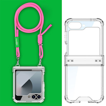 Adjustable Lanyard Transparent Case For Galaxy Z Flip 6