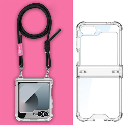 Adjustable Lanyard Transparent Case For Galaxy Z Flip 6