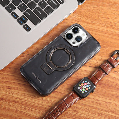 iPhone MagSafe Series | Integrated Magnetic Ring Business Leather Case